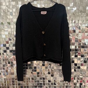 Urban Outfitters Black V-Neck Cardigan